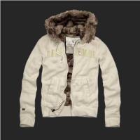 heren abercrombie fitch full-zip hooded fur outwear beige wit Stopcontact jrm8q890